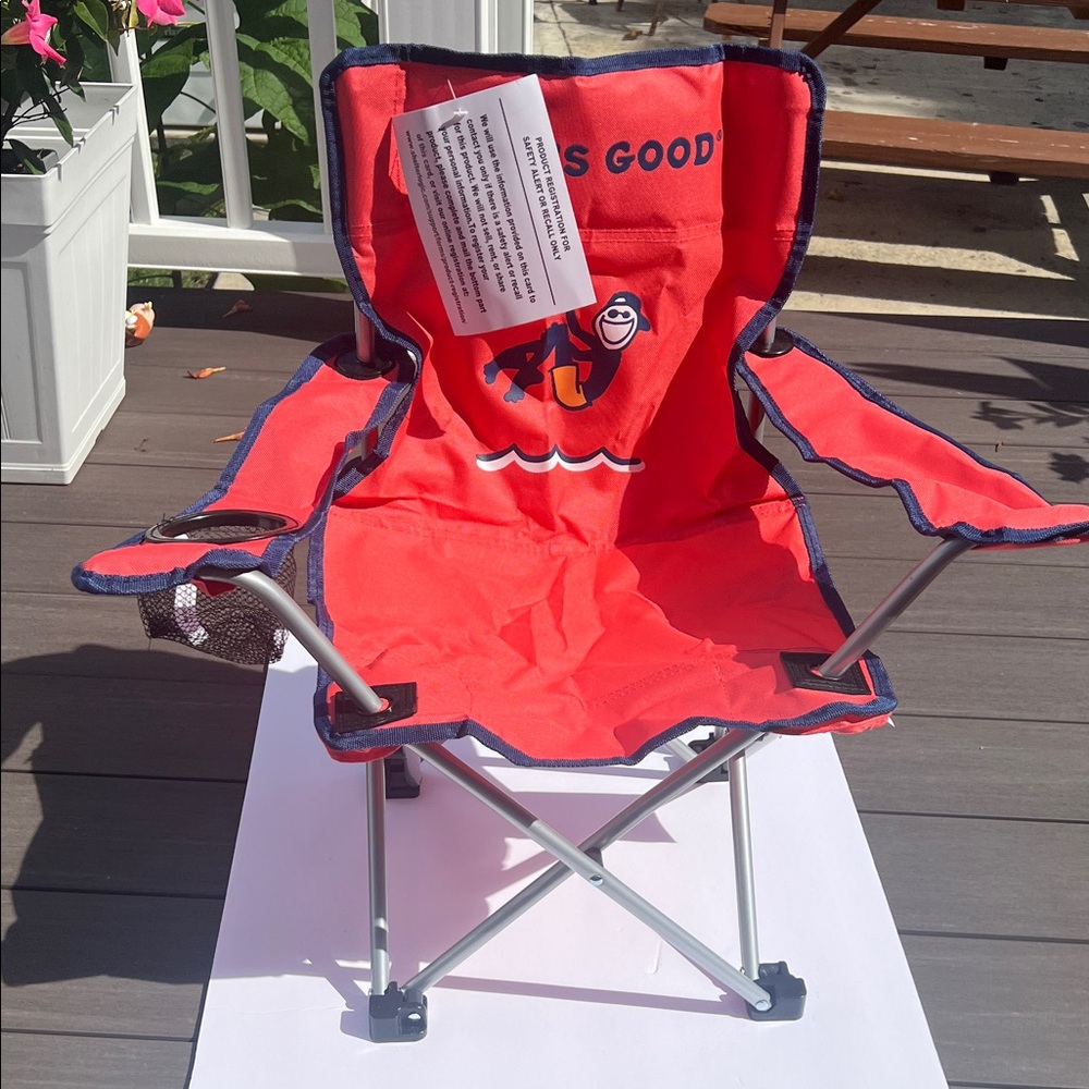 Life Is Good Red Kids Folding Chair